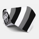 Black Gray White Striped Krawatte (Gerollt)