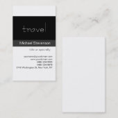 Black Gray White Travel Agent Business Card Visitenkarte (Vorne/Hinten)