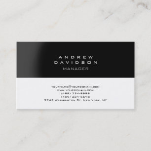 Black Gray White Trendy Schlicht Business Card Visitenkarte