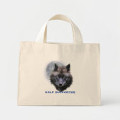 Black GRAY WOLF & MOON Wolf Supporter Art Mini Stoffbeutel (Vorne)
