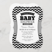 Black Gray Zickzack Baby Dusche Einladung (Vorne/Hinten)