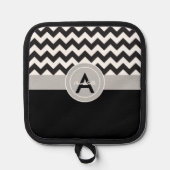 Black Gray Zickzack Topflappen (Vorderseite)