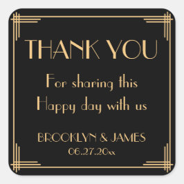 Black Great Art Deco Wedding Stickers