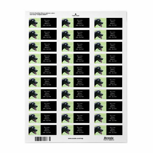 Black Great Dane Address Labels (Vorne)