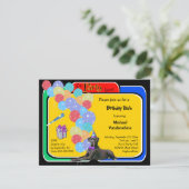 Black Great Dane Birthday Barke Einladung (Stehend Vorderseite)