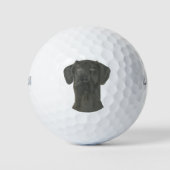 Black Great Dane Golfball (Vorderseite)