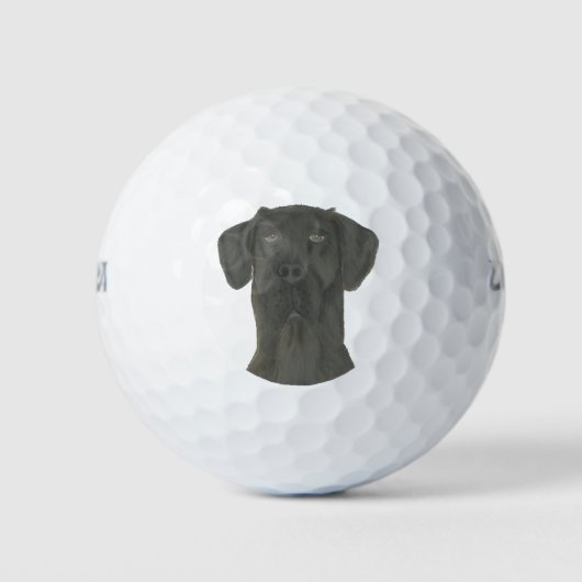 Black Great Dane Golfball (Vorderseite)