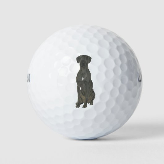 Black Great Dane Golfball (Vorderseite)