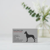 Black Great Dane Silhouette Visitenkarte (Stehend Vorderseite)