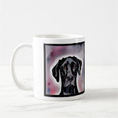 Black Great Dane Watercolor Art Kaffeetasse (Links)