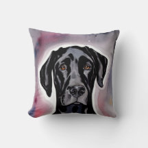 Black Great Dane Watercolor Art