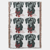 Black Great Dane Weihnachten Decke (Vorderseite Vertikal)