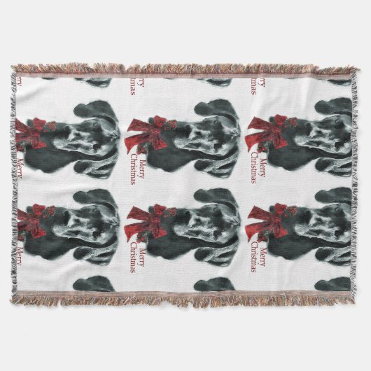 Black Great Dane Weihnachten Decke (Vorderseite)