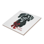 Black Great Dane Weihnachten Fliese (Seite)