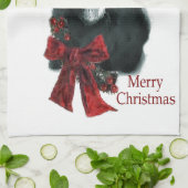 Black Great Dane Weihnachten Küchentuch (Gefaltet)