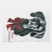 Black Great Dane Weihnachten Küchentuch (Horizontal)