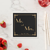 Black Great Gatsby Art Deco Ecru Wedding Napkins Serviette (Beispiel)
