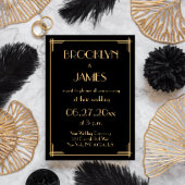 Black Great Gatsby Art Deco Einladungen für Hochze