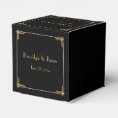 Black Great Gatsby Art Deco Gastgeschenk Hochzeit  Geschenkschachtel (Rückseite)