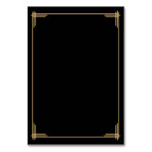 Black Great Gatsby Art Deco Hochzeiten Platzkarten Tischnummer (Rückseite)