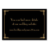 Black Great Gatsby Art Deco Hochzeitsunterkünfte Tischnummer (Rückseite)