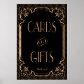 Black Great Gatsby Art Deco Karten und Geschenke Z Poster (Vorne)