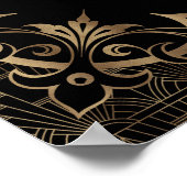 Black Great Gatsby Art Deco Liebe ist süß Poster (Ecke)