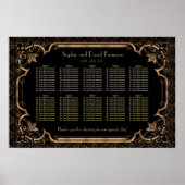 Black Great Gatsby Art Deco Seating Chart 2 der 19 Poster (Vorne)