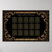 Black Great Gatsby Art Deco Seating Chart der 1920 Poster (Vorne)