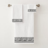 Black Grecian Frieze Design Badhandtuch Set (Insitu)