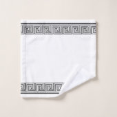 Black Grecian Frieze Design Badhandtuch Set (Waschlappen)
