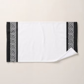 Black Greek Pattern on Black and White Badhandtuch Set (Handtuch)