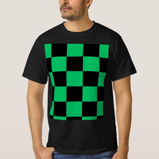 Black & Green Anime Style Pattern Tee (Vorderseite)