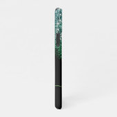 Black Green Aqua Imitats Glitzer Kalligrafie Name iPhone Hülle (Rechte Seite)