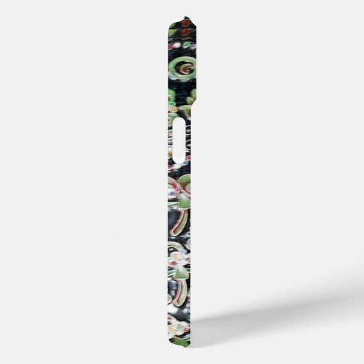 BLACK GREEN ART NOUVEAU GEMSTONE MONOGRAM, Jade Case-Mate iPhone Hülle (Rückseite / Rechts)