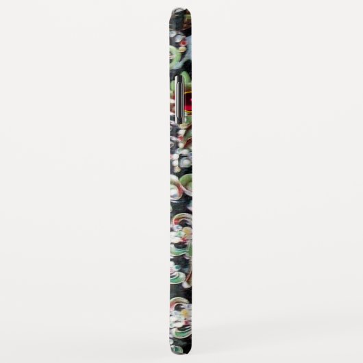 BLACK GREEN ART NOUVEAU GEMSTONE MONOGRAM, Red Rub Case-Mate iPhone Hülle (Hinten/Rechts)