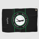 Black Green Best Golfer von einem langen Shot Pro Golfhandtuch (Horizontal)