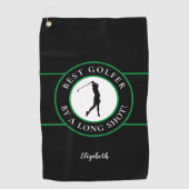 Black Green Best Golfer von einem langen Shot Pro Golfhandtuch (Vorderseite)