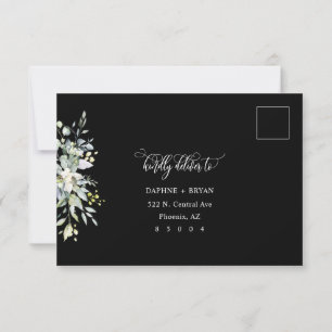 Black Green Blätter Response Karte 3 Auswahl