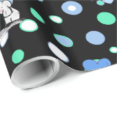 Black Green Blue Elephants Holloons Geschenk W Geschenkpapier (Rolleneckpunkt)