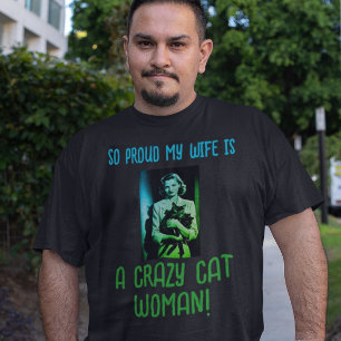 Black Green Blue Mens Personalisiert Crazy Cat Wom T-Shirt
