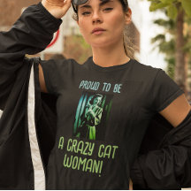 Black Green Blue Personalisiert Crazy Cat Woman