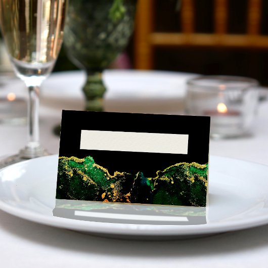 Black Green Bronze Gold Wedding Platzkarte