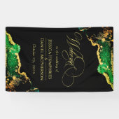 Black Green Bronze Gold Wedding Willkommen Banner (Horizontal)