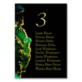 Black Green Bronze Hochzeitsempfang Tischnummer (Vorderseite)