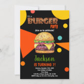 Black Green Burger Geburtstagseinladungen Einladung (Vorderseite)