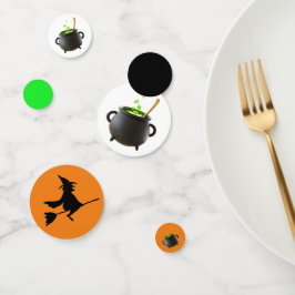 Black Green Cauldron und Hexen Table Confetti Konfetti