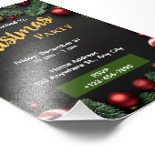 Black Green Christmas Party Einladung bearbeitbar Fotodruck (Ecke)