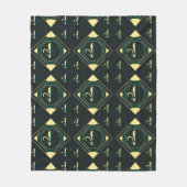 Black Green Classic Fleece Blanket (Vorderseite)