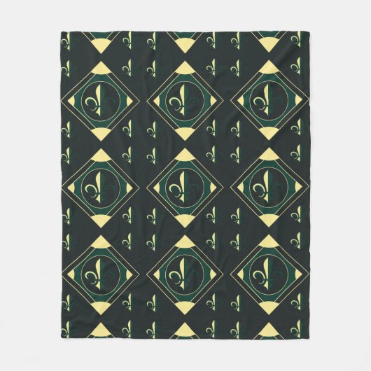 Black Green Classic Fleece Blanket (Vorderseite)
